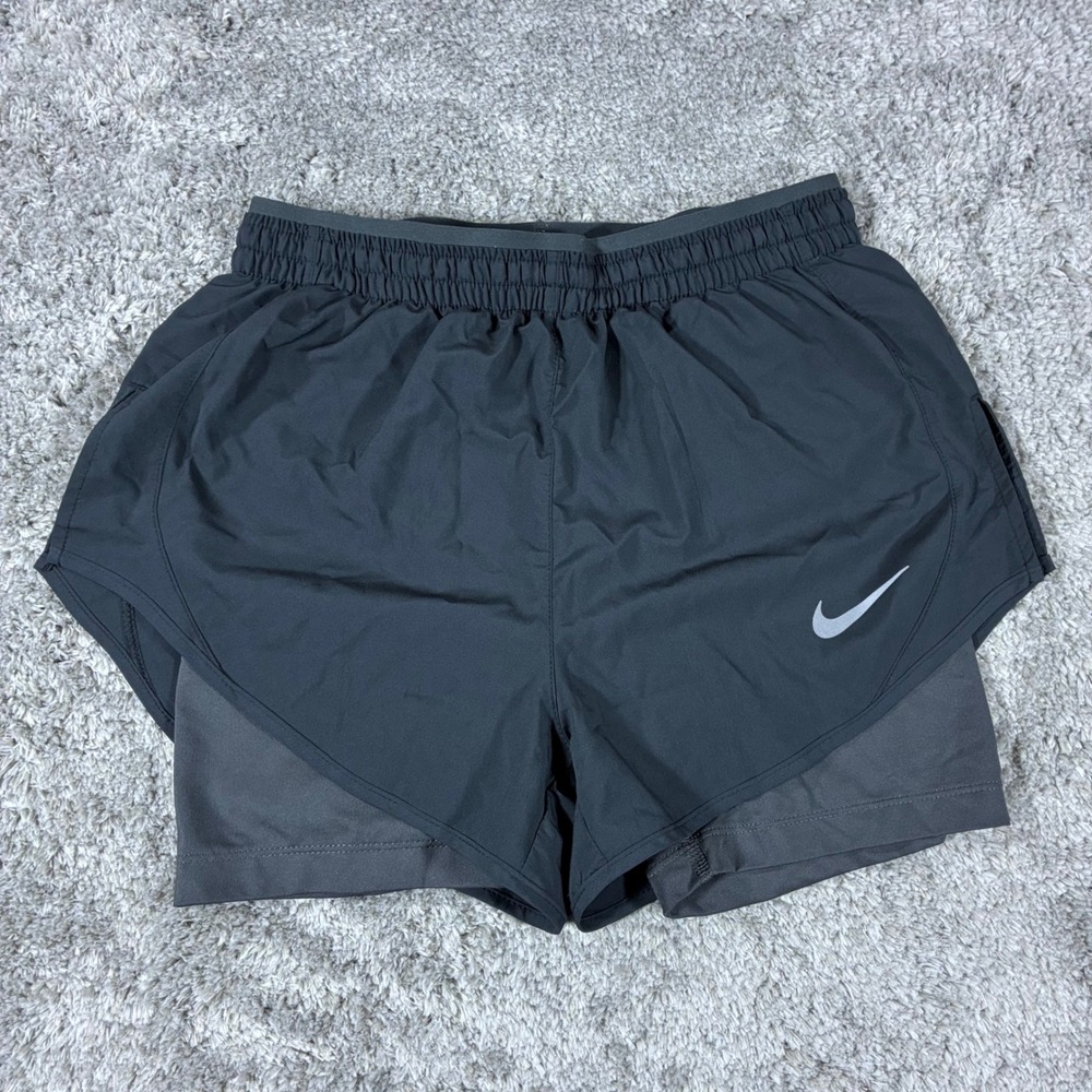 Nike Tempo Luxe 2-in-1 Shorts Womens XS Black Dri-FIT Running Train BV2955-010
